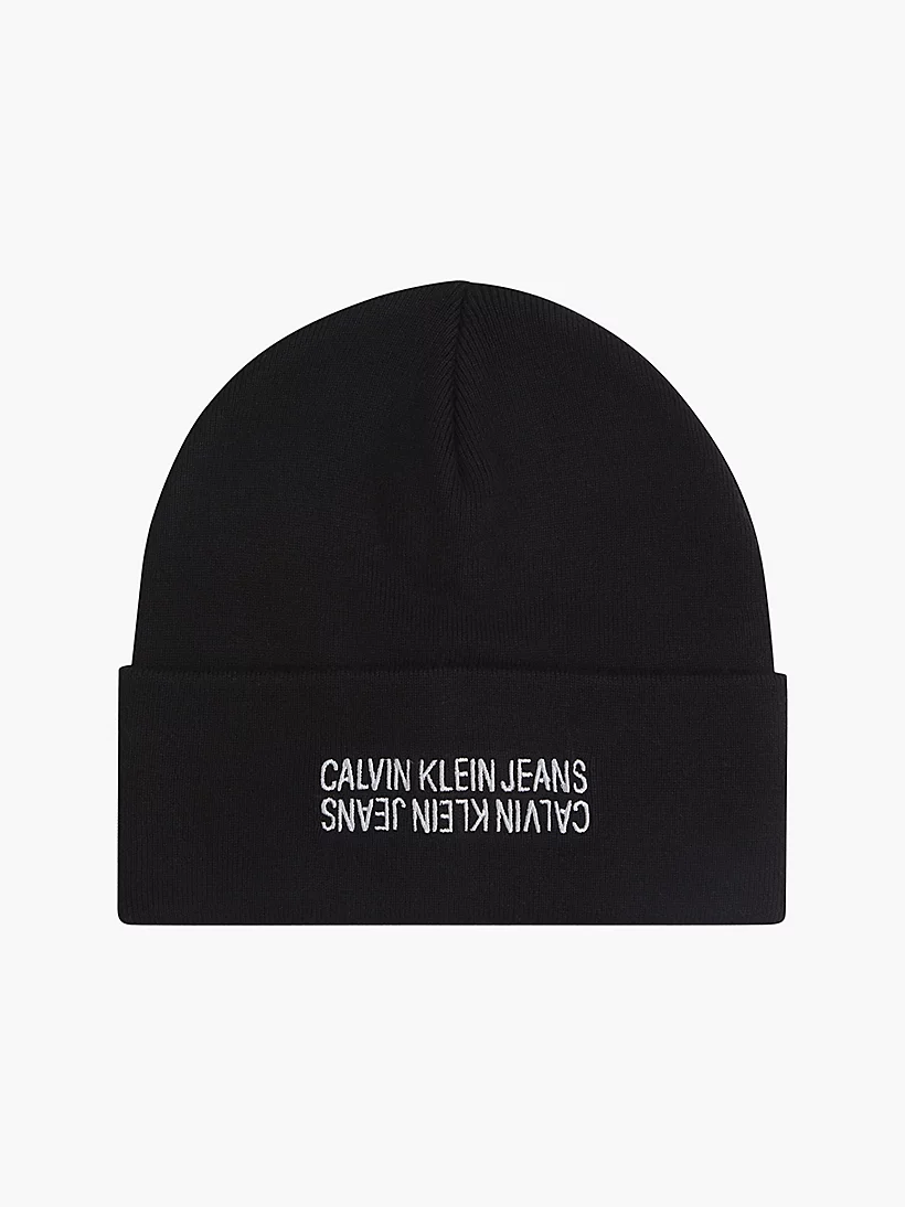 Calvin Klein Black beanie with Calvin Klein Jeans logo on front