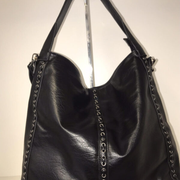 tote bag, centre and side detail, light weight, soft vegan leather
